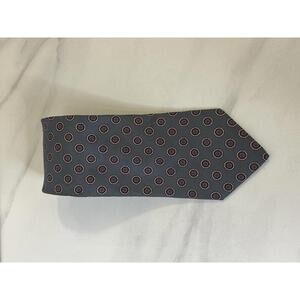 Vintage classic Paco Rabanne grey/multicolored geometric medallion silk neck tie